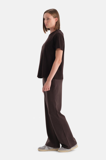 Bis Yaka Merserize Kisa Kollu Tişört