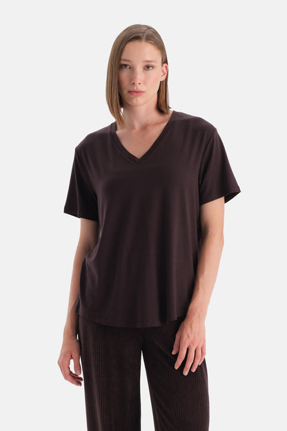 Kadin V Yaka Tişört