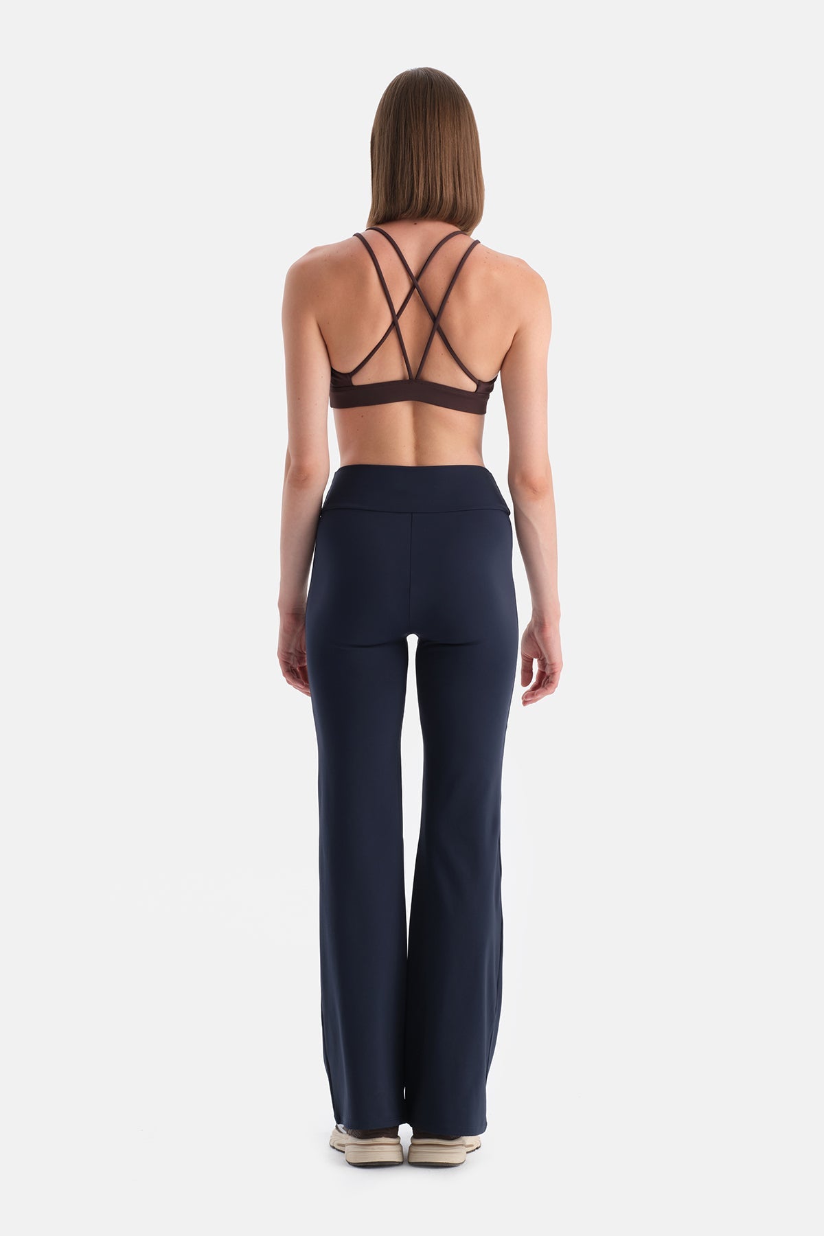 Lacivert Kadın Ispanyol Paça Tayt