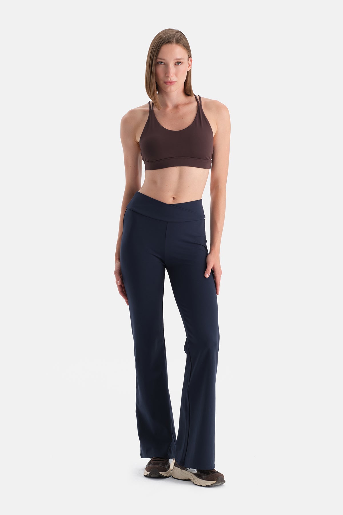 Lacivert Kadın Ispanyol Paça Tayt