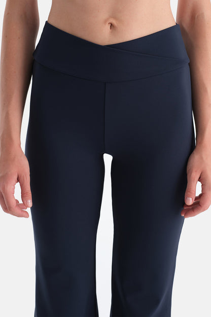 Lacivert Kadın Ispanyol Paça Tayt