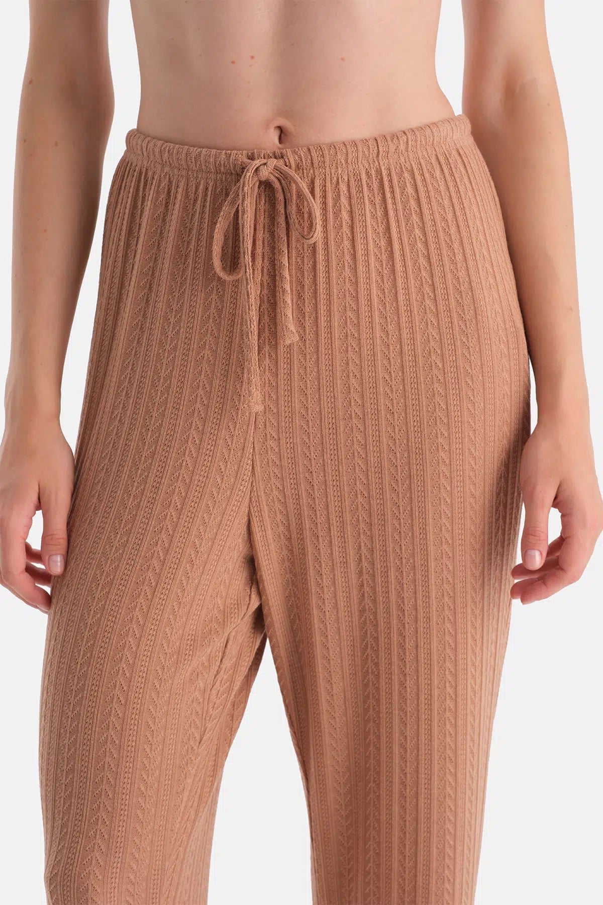 Mocha Örgü Detaylı Pantolon