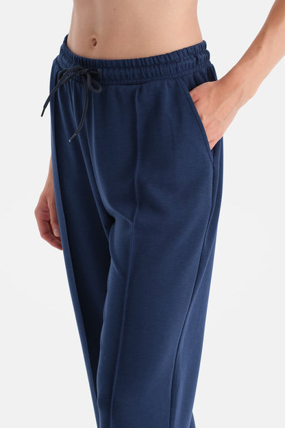 Bol Paça Nervürlü Basic Modal Pantolon