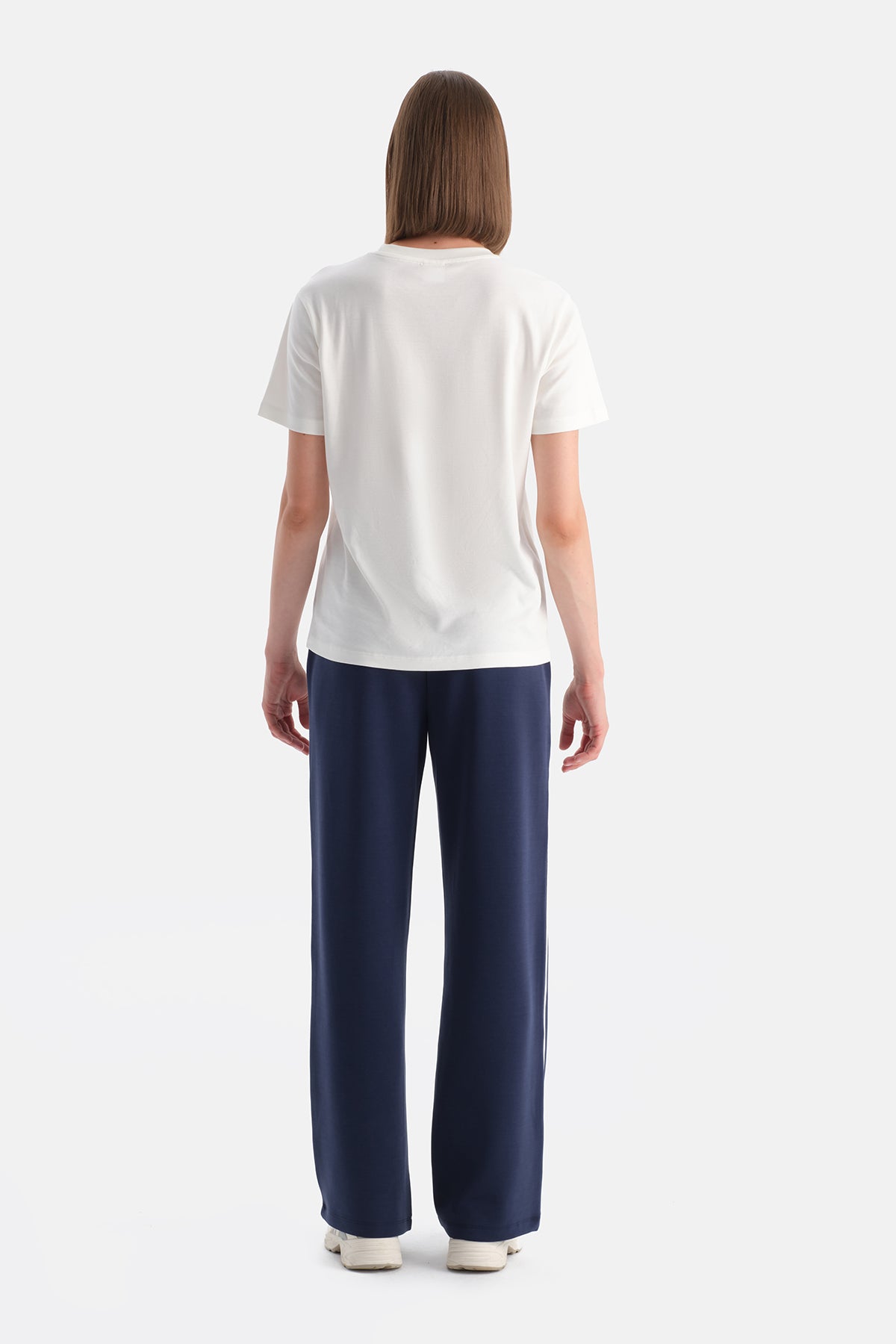 Lacivert Kadın Modal Tek Biye Detaylı Eşofman Altı