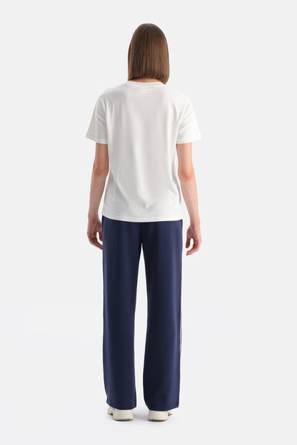 Lacivert Kadın Modal Tek Biye Detaylı Eşofman Altı