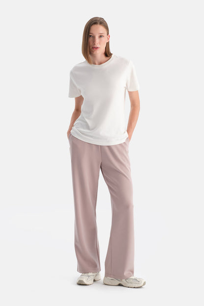 Pudra Kadın Modal Tek Biye Detaylı Eşofman Altı