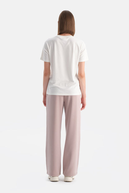 Pudra Kadın Modal Tek Biye Detaylı Eşofman Altı