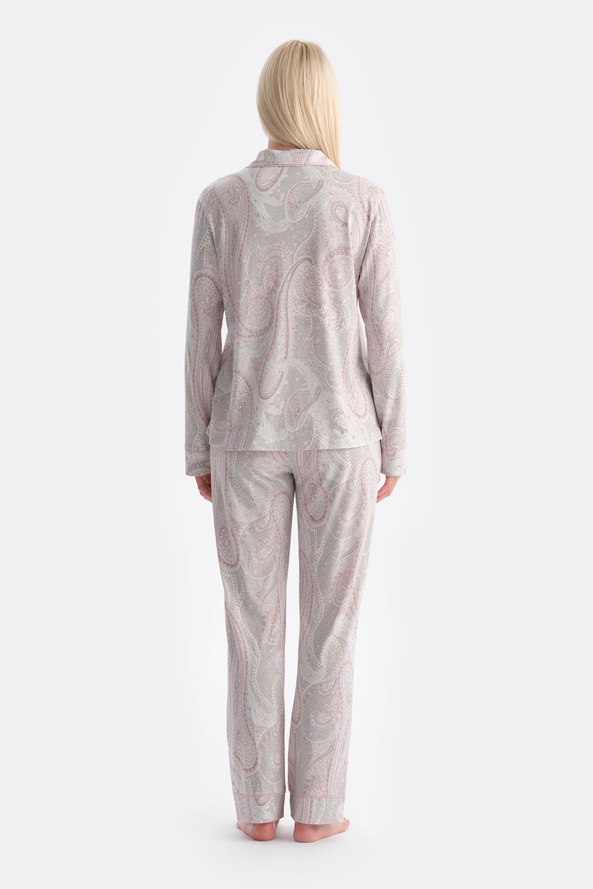 Şal Desenli Gömlek Pantolon Takim