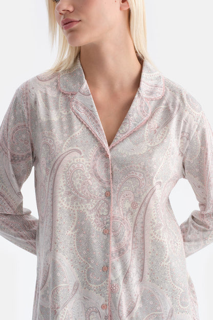 Şal Desenli Gömlek Pantolon Takim