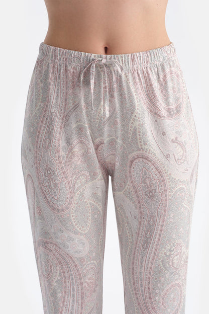 Şal Desenli Gömlek Pantolon Takim