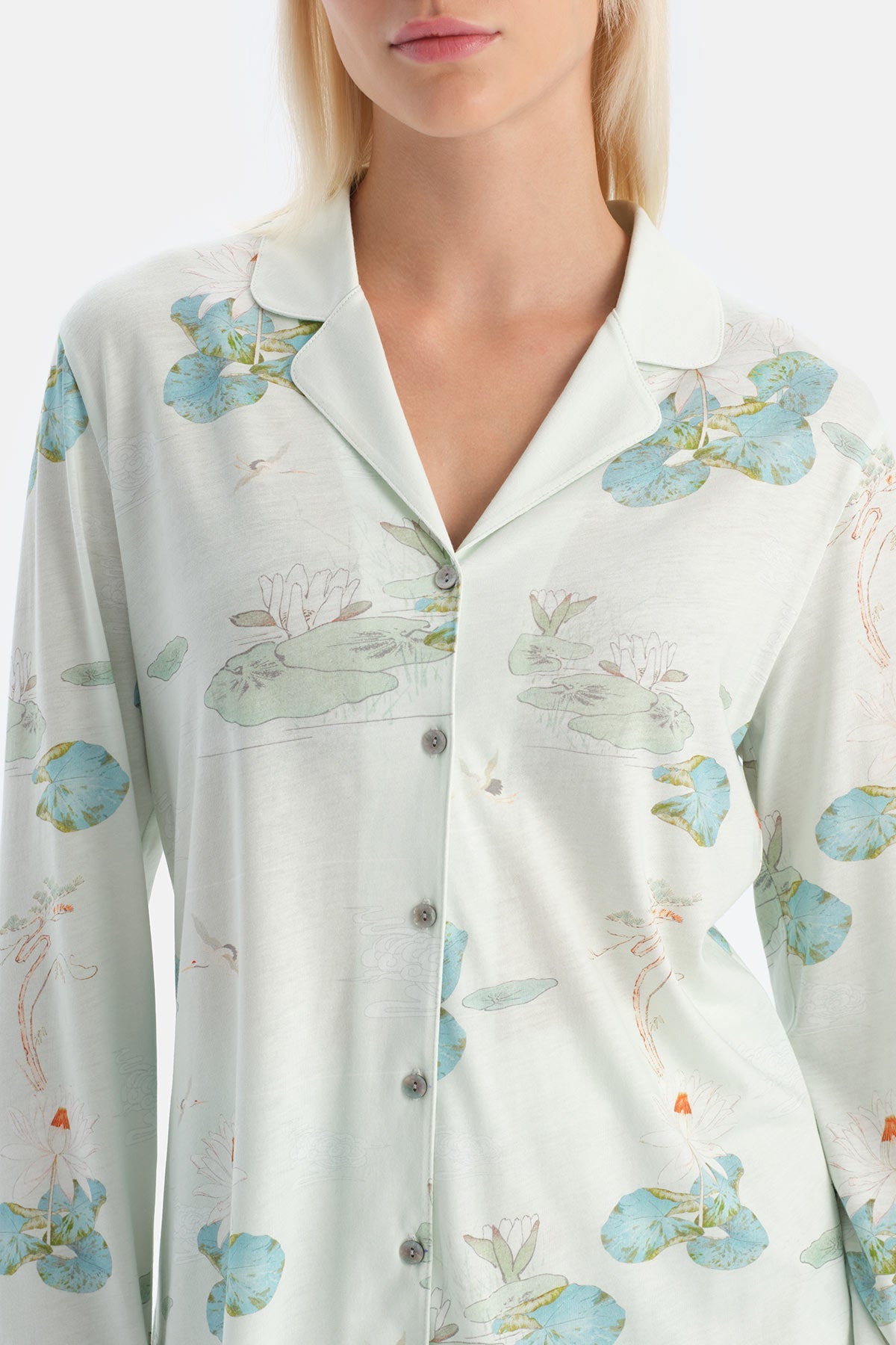 Çiçek Desenli Gömlek Pantolon Takim