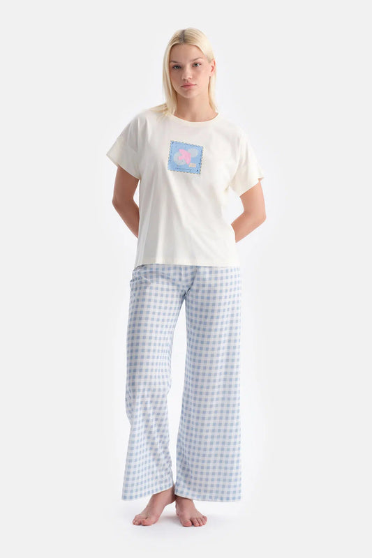 Kuş Baskili Tişört Pantolon Takim