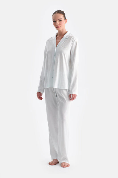 Çizgili Gömlek Pantolon Takim