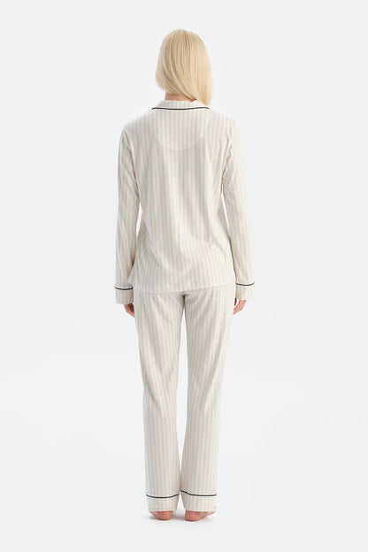 Çizgili Gömlek Pantolon Takim