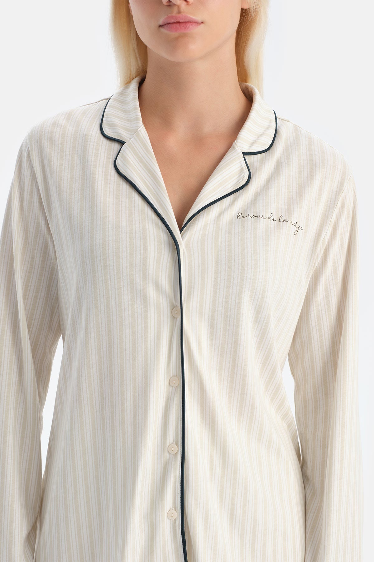 Çizgili Gömlek Pantolon Takim