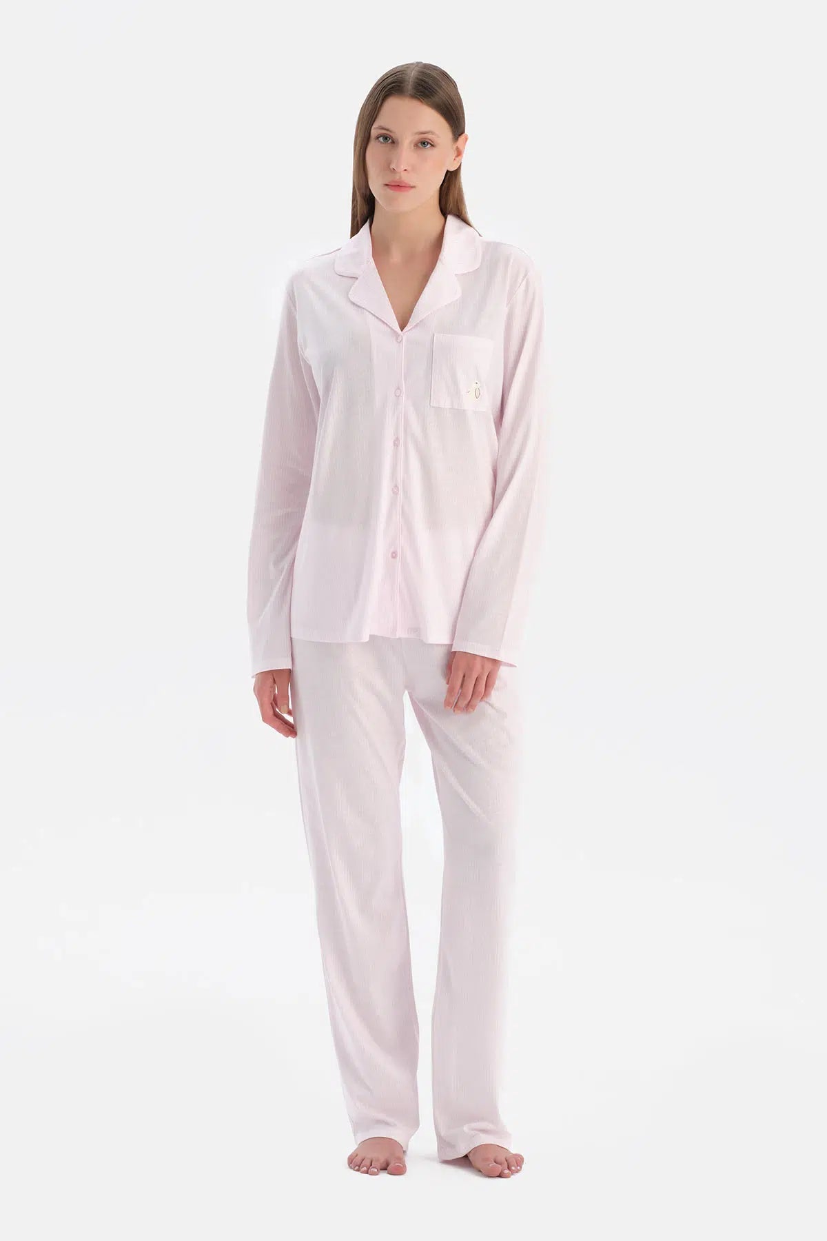 Çizgili Gömlek Pantolon Takim