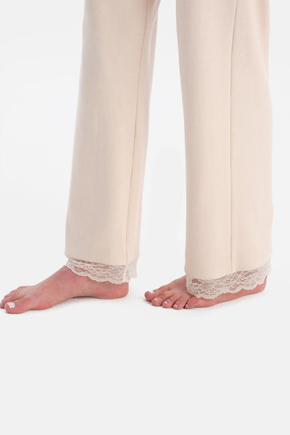 Dantelli Kaşkorse Tişört Pantolon Takim