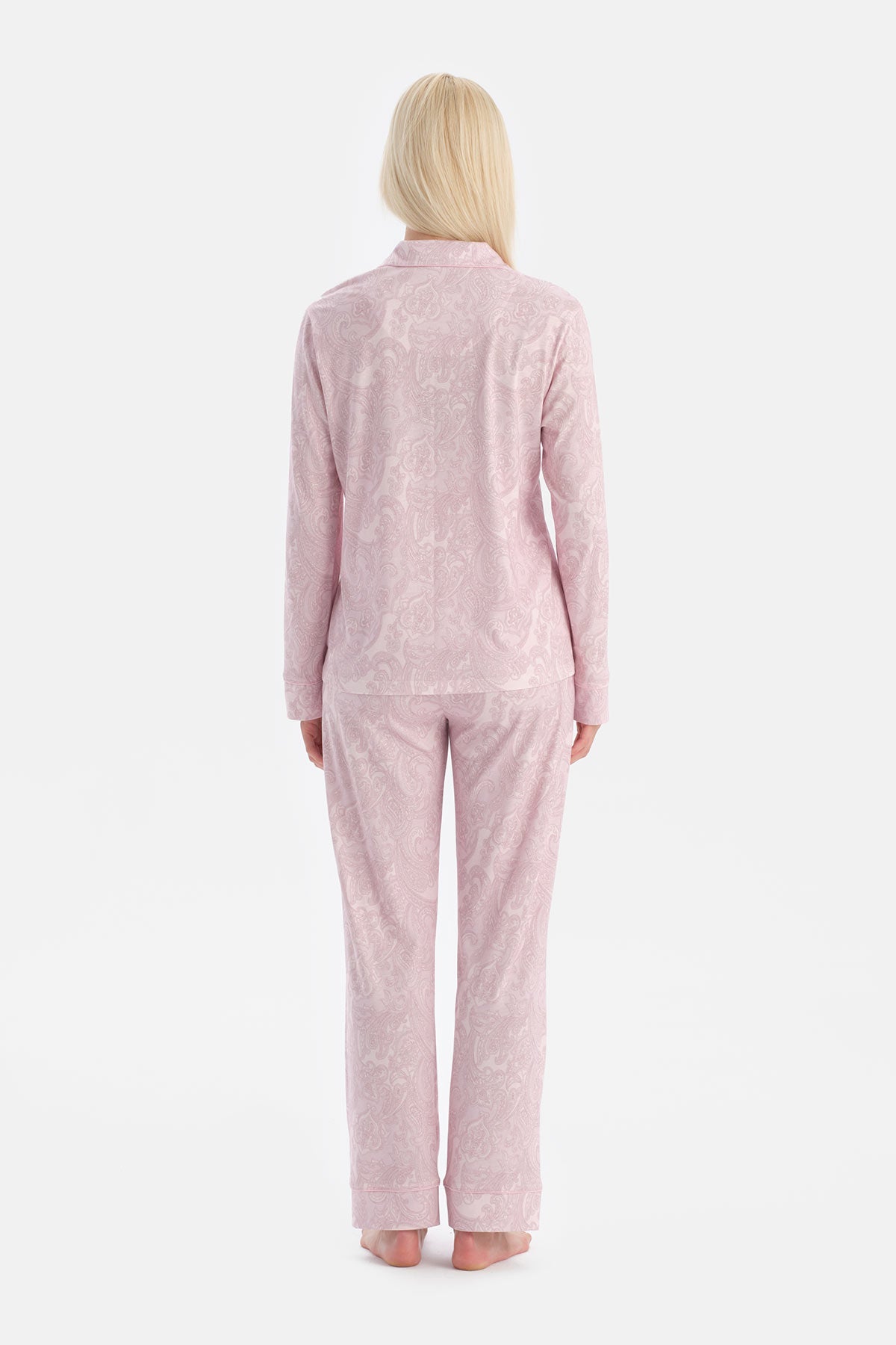 Şal Desenli Gömlek Pantolon Takim