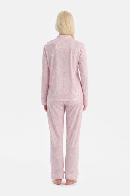 Şal Desenli Gömlek Pantolon Takim