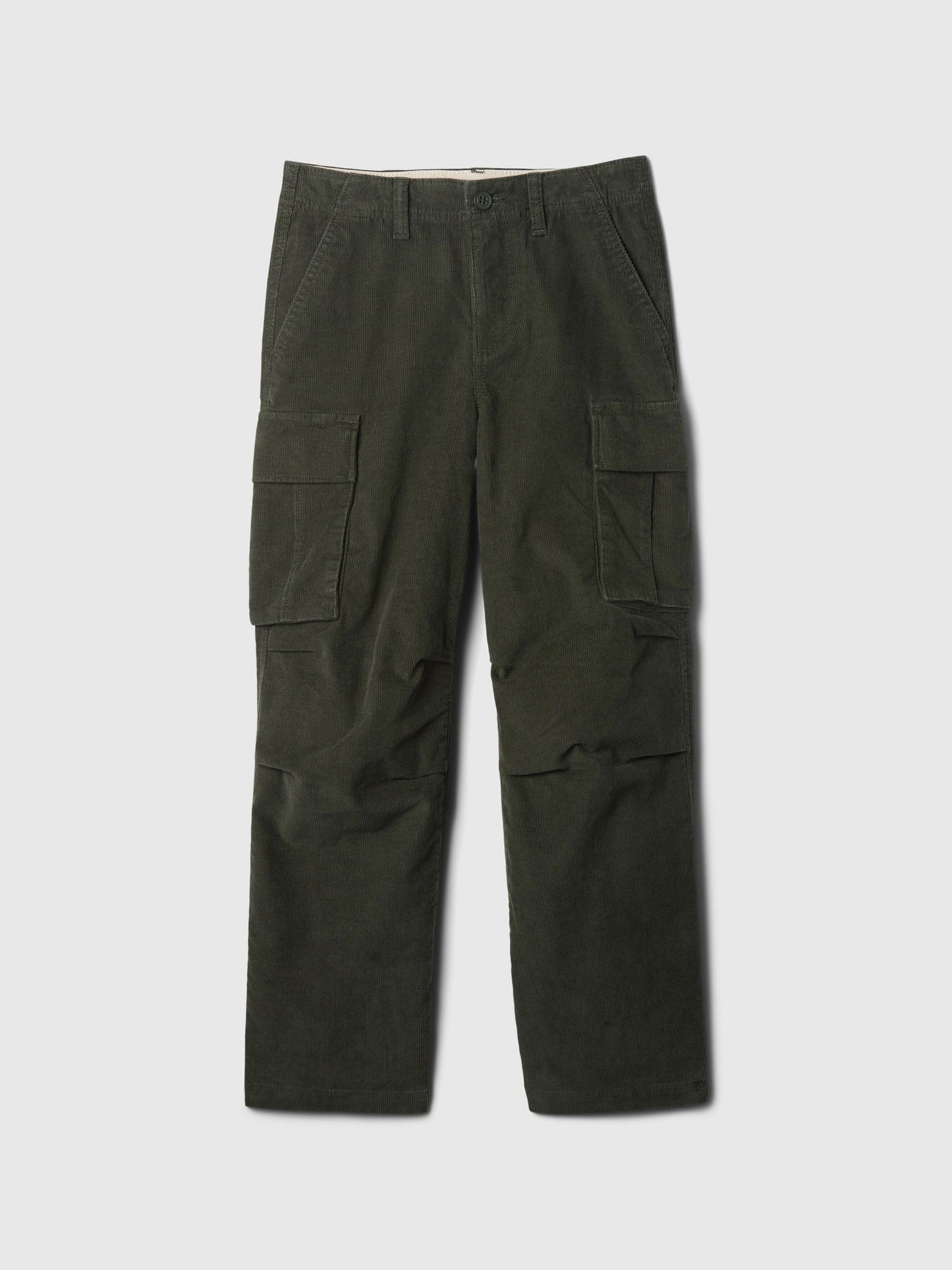 Haki Soft Stretch Kadife Kargo Baggy Jean Pantolon