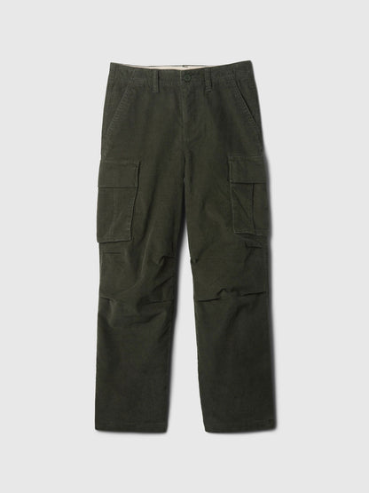 Haki Soft Stretch Kadife Kargo Baggy Jean Pantolon