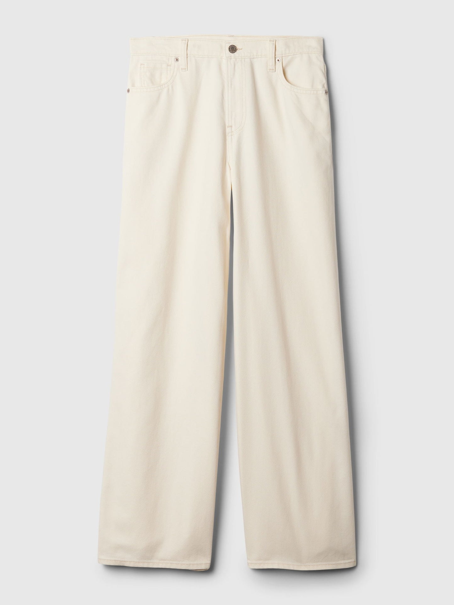 Kırık Beyaz Mid Rise Ultrasoft Baggy Jean Pantolon