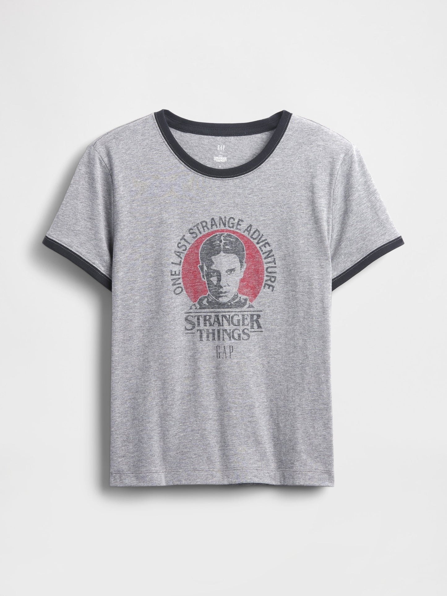 Gri Stranger Things Organik Pamuk Vintagesoft Crop T-shirt