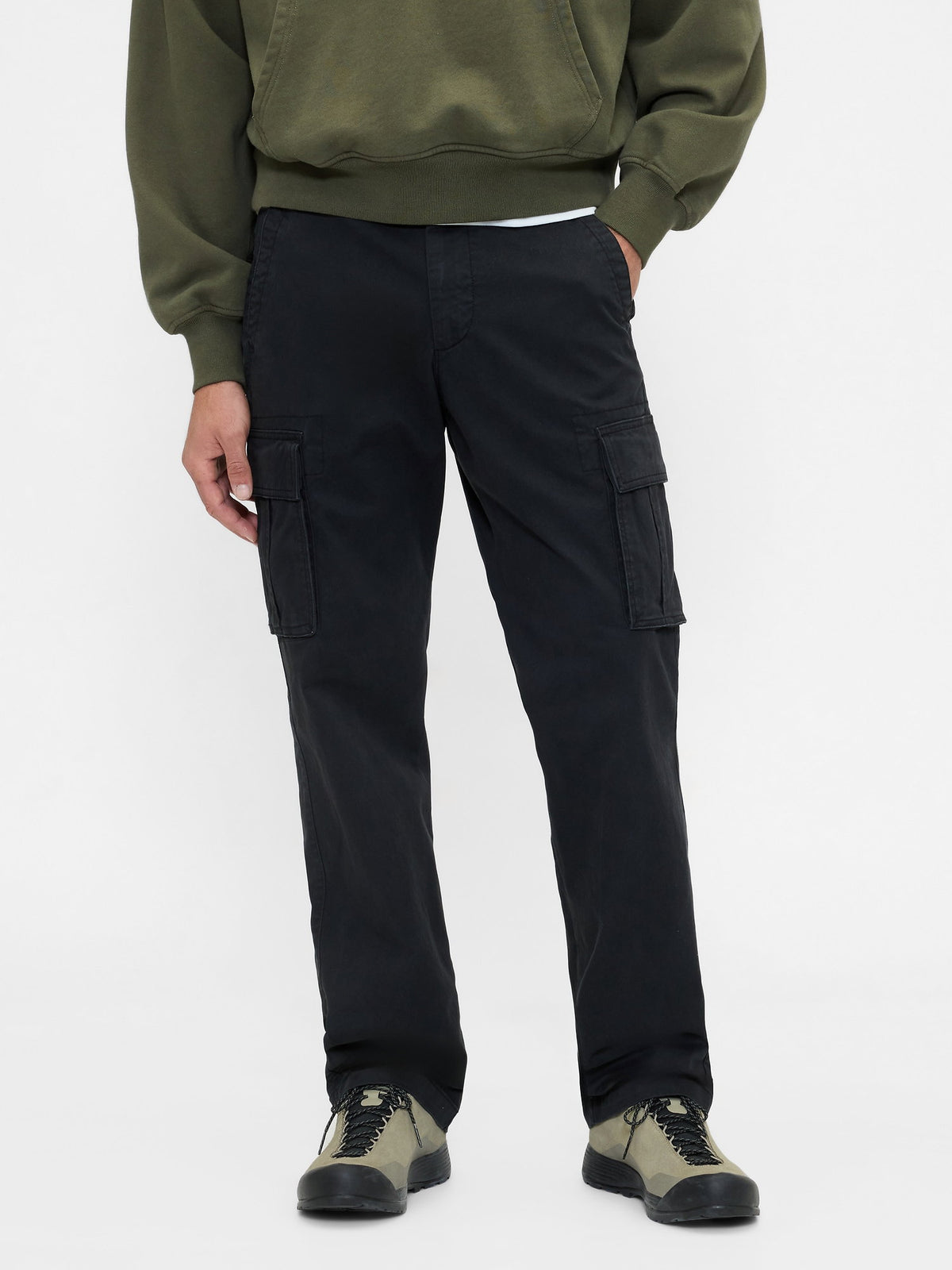 Siyah Gapflex Straight Kargo Washwell™ Pantolon
