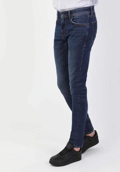 Slim Fit Düşük Bel Dar Paça Erkek Indigo Jean Pantolon