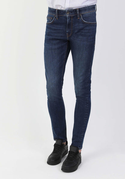 Slim Fit Düşük Bel Dar Paça Erkek Indigo Jean Pantolon