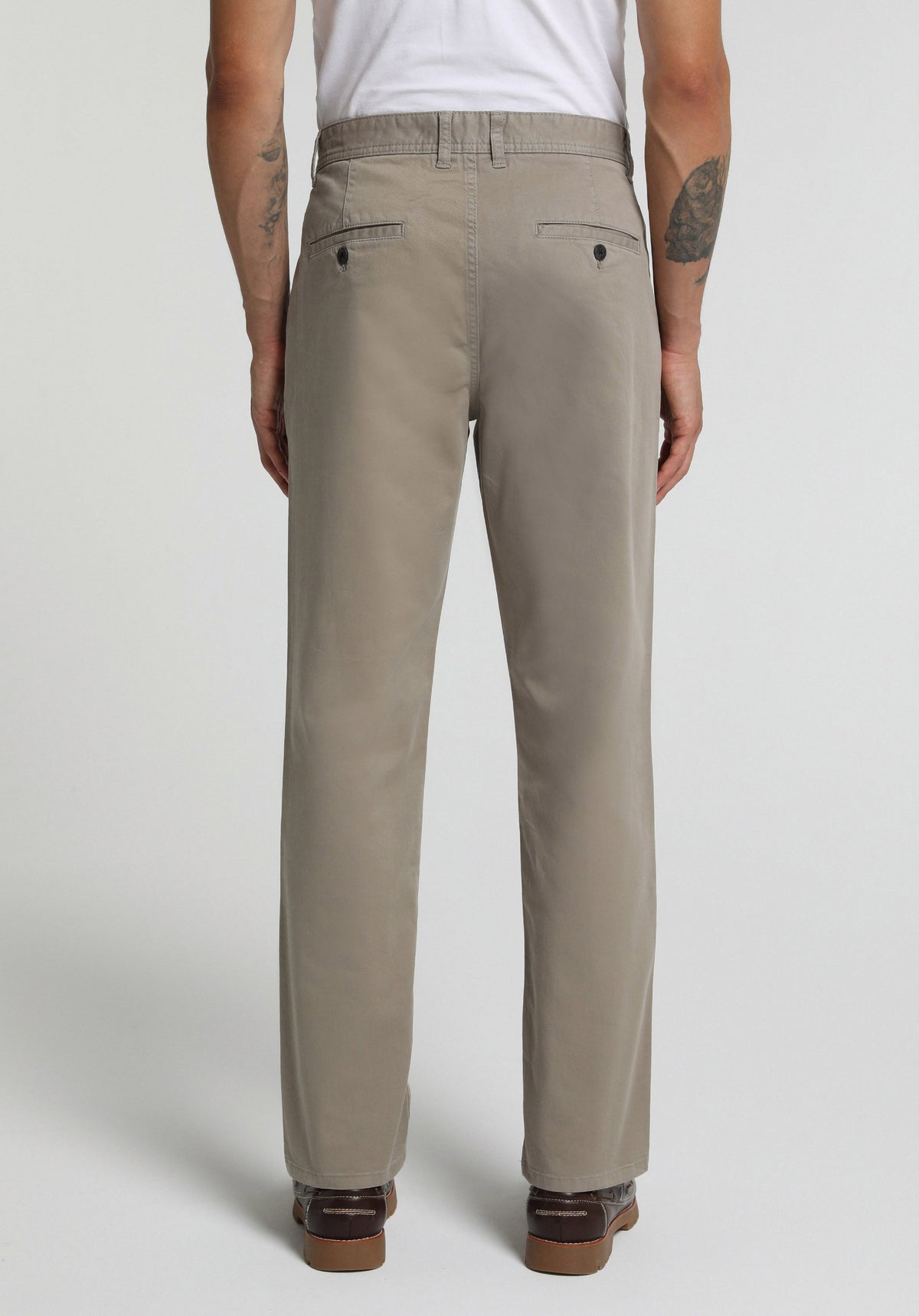 Regular Fit Orta Bel Düz Paça Erkek Bej Pantolon