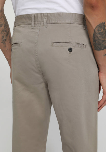 Regular Fit Orta Bel Düz Paça Erkek Bej Pantolon