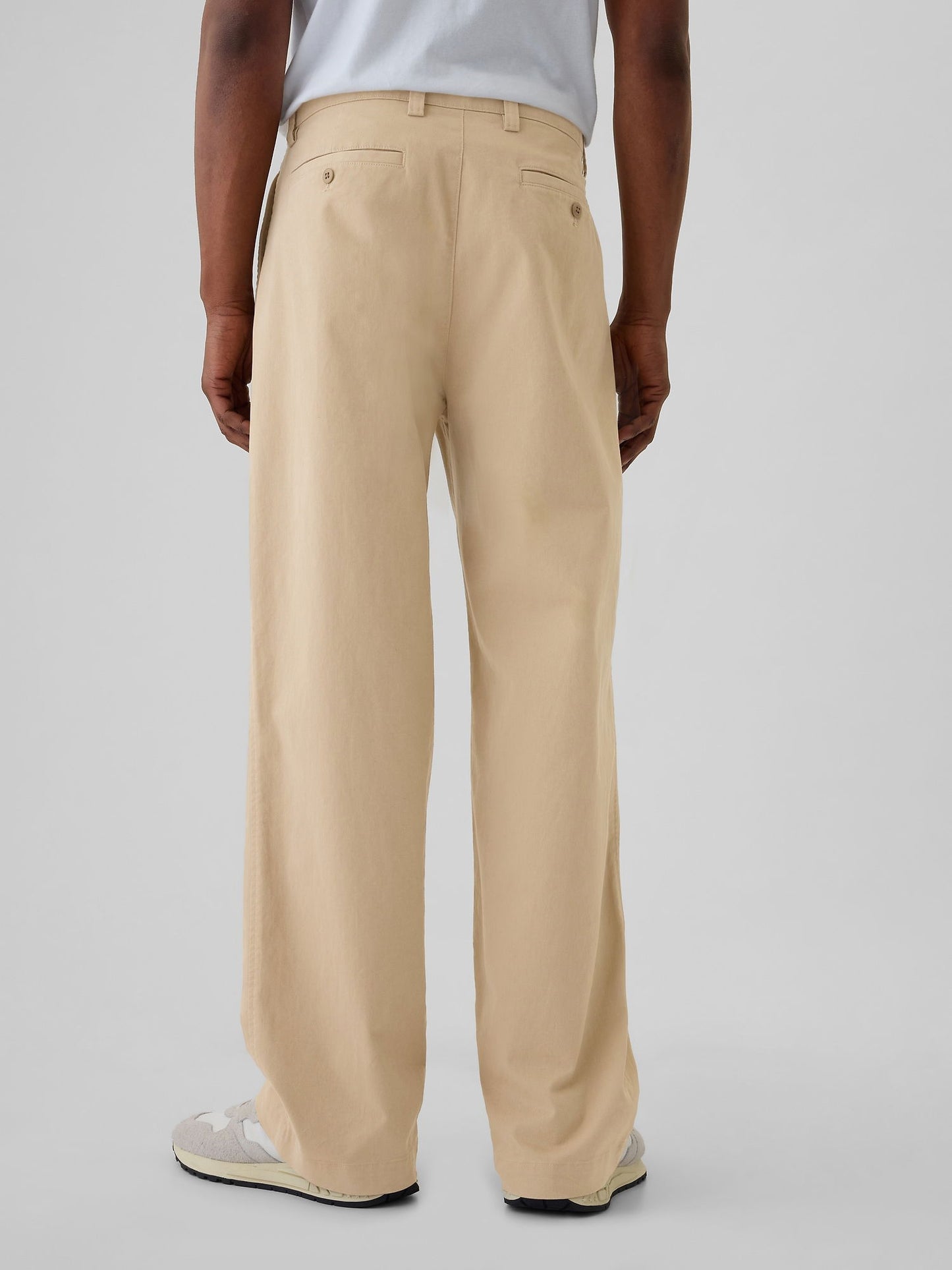 Bej Modern Pile Detaylı Baggy Fit Khaki Pantolon
