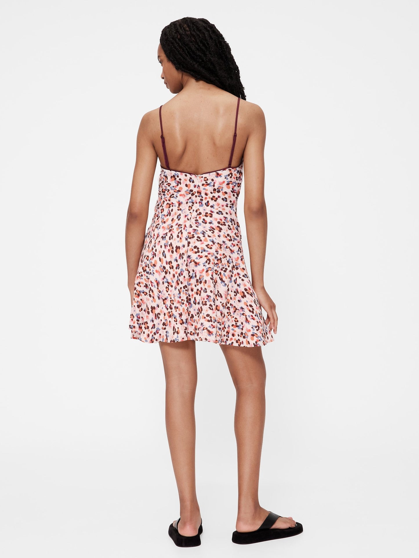 Çiçek Desenli Gapstudio Krepe Slip Mini Elbise