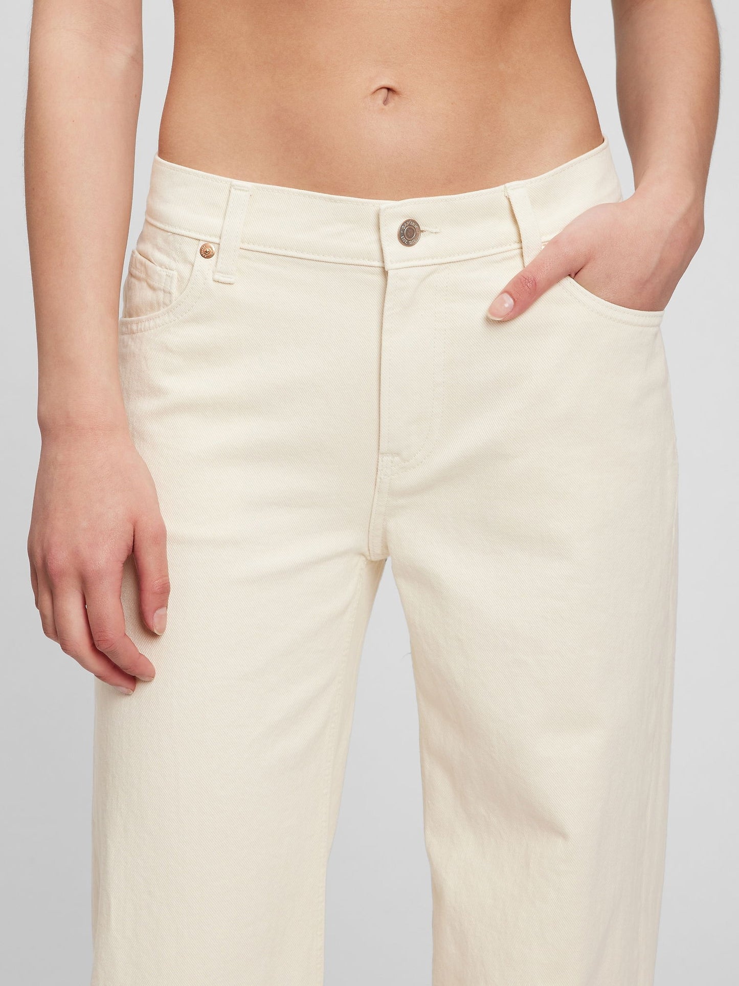 Bej Low Rise Stride Washwell™ Jean Pantolon