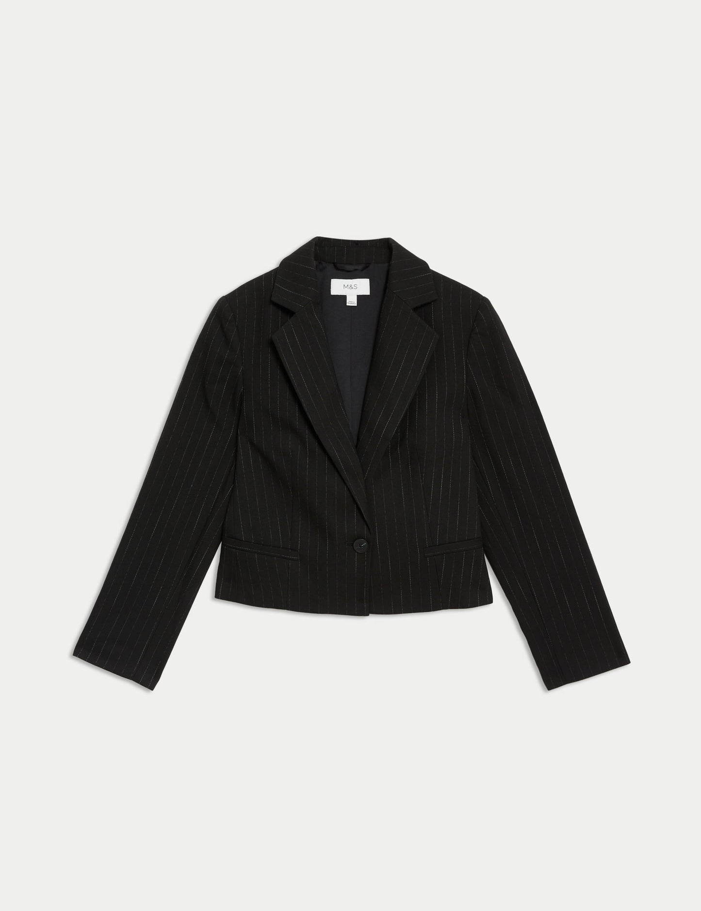 Çizgili Crop Blazer Ceket
