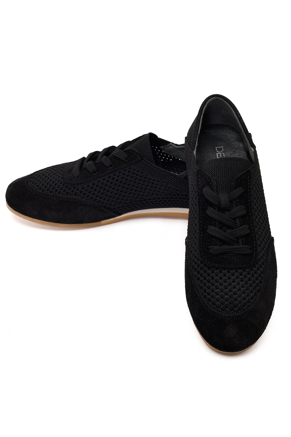 Kadın Siyah Bağcıklı Deri Sneaker