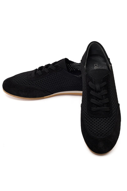 Kadın Siyah Bağcıklı Deri Sneaker