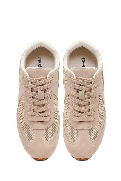 Kadın Vizon Bağcıklı Süet Deri Sneaker