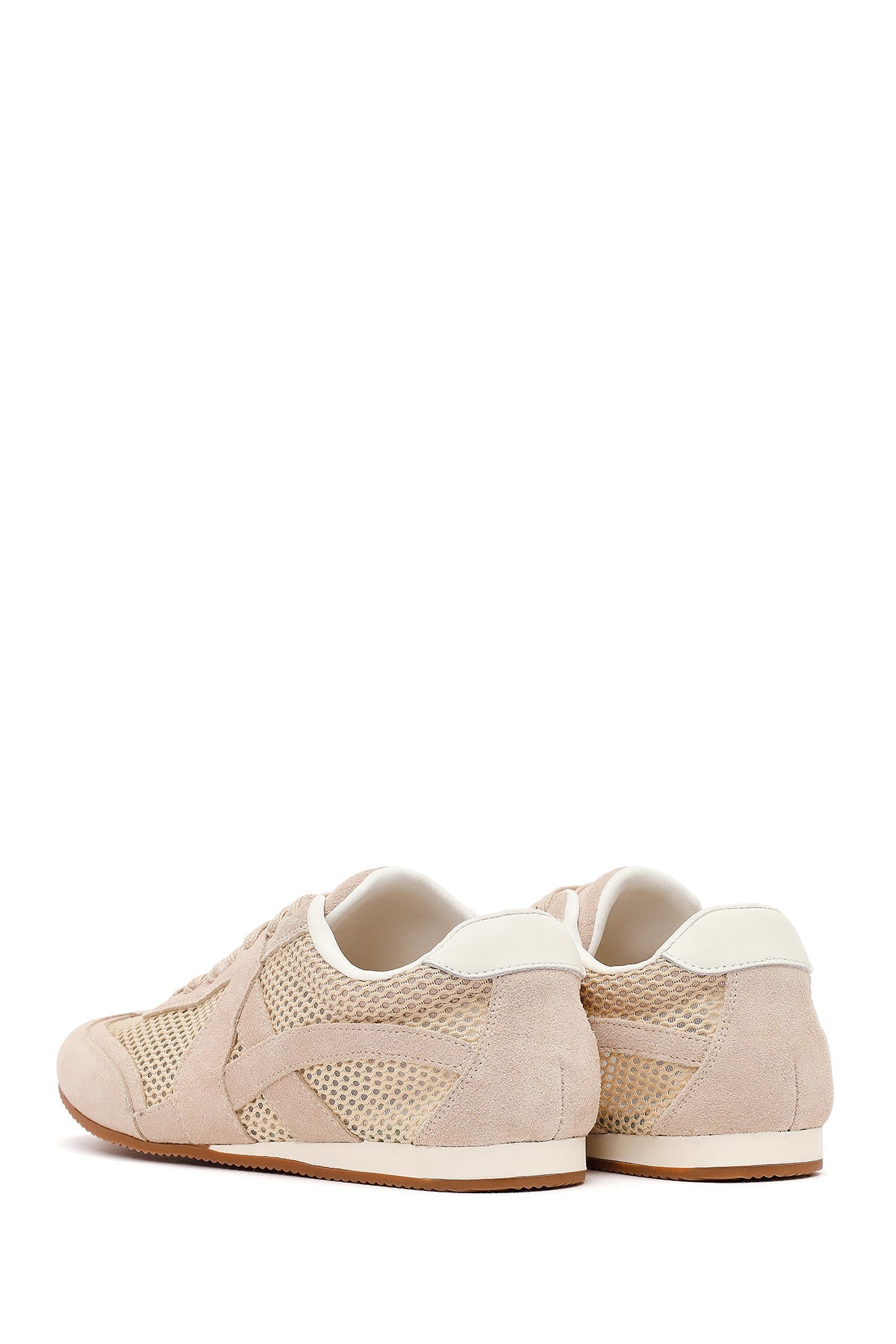 Kadın Vizon Bağcıklı Süet Deri Sneaker