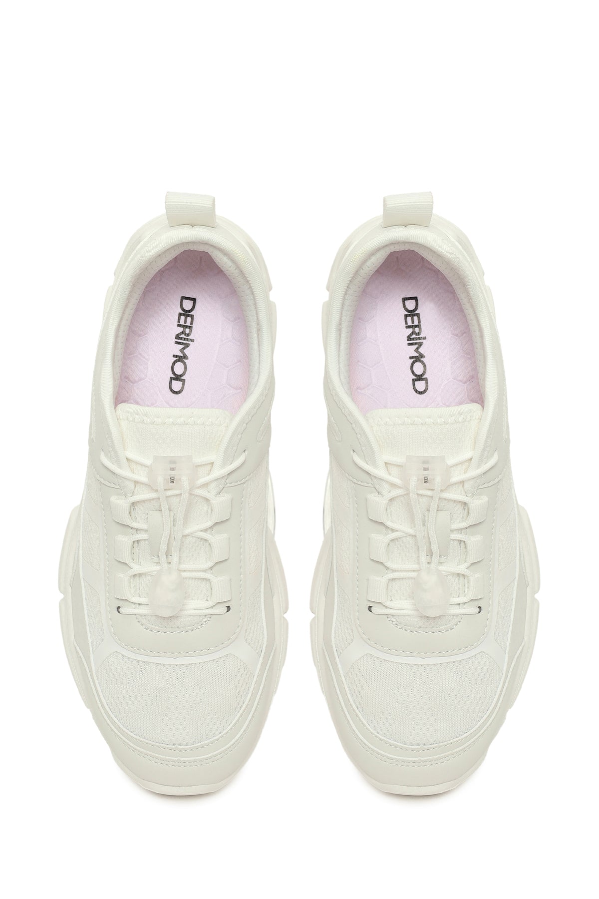 Kadın Beyaz Bağcıklı Kalın Tabanlı Sneaker