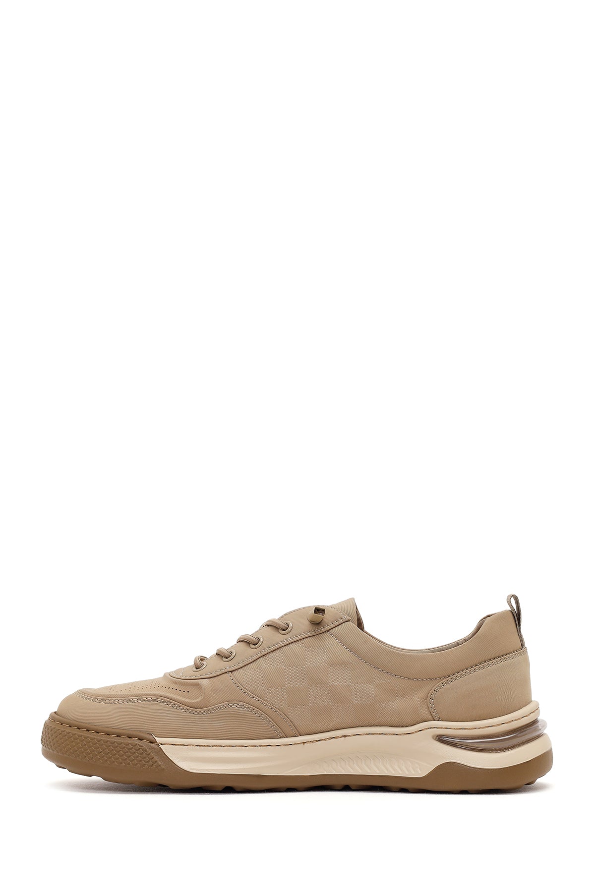 Derimod Zero Erkek Bej Bağcıklı Kalın Tabanlı Kumaş Sneaker