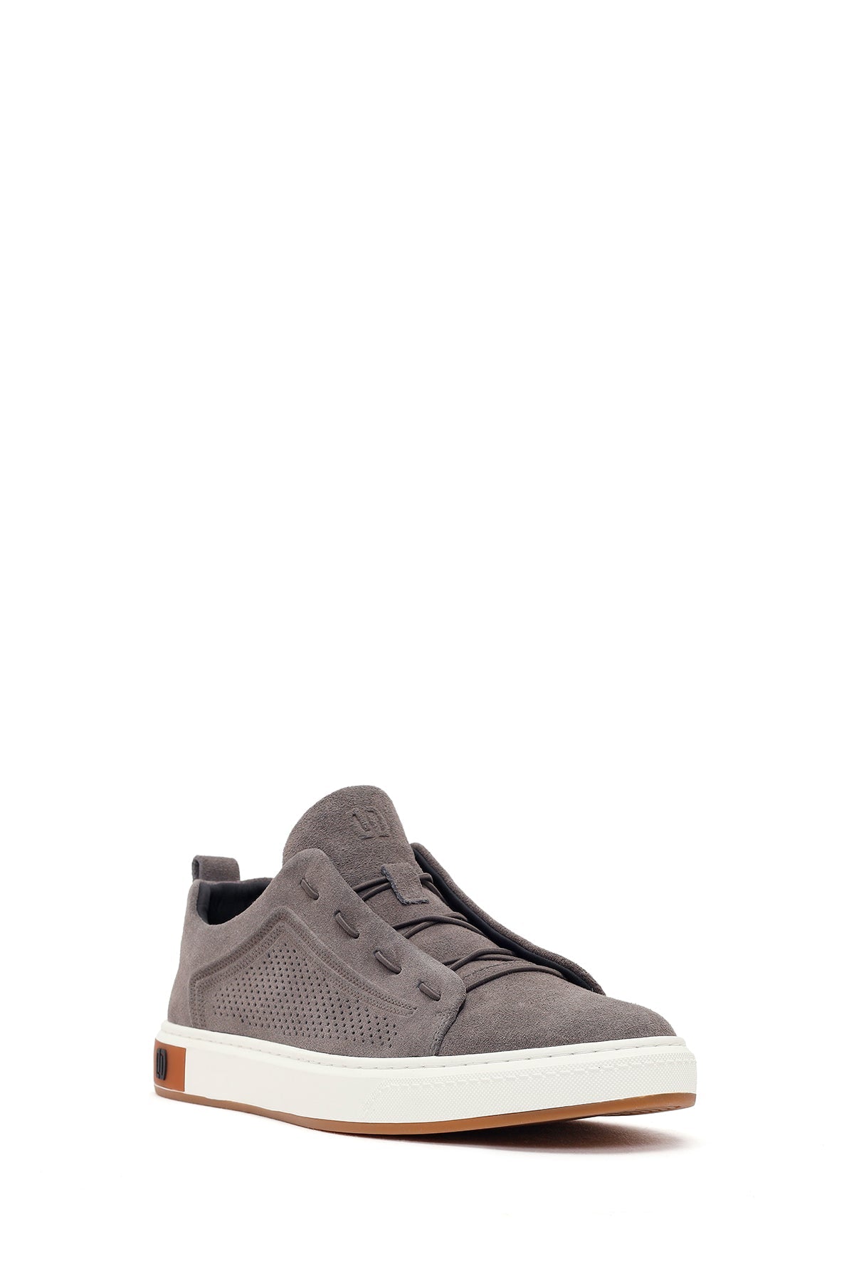 Erkek Gri Bağcıklı Süet Deri Sneaker