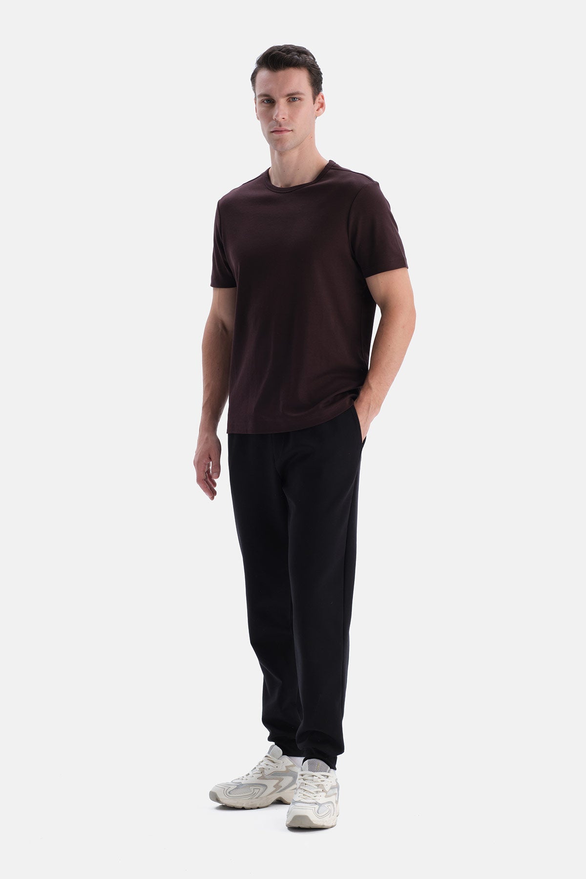 Siyah Interlok Jogger Pantolon