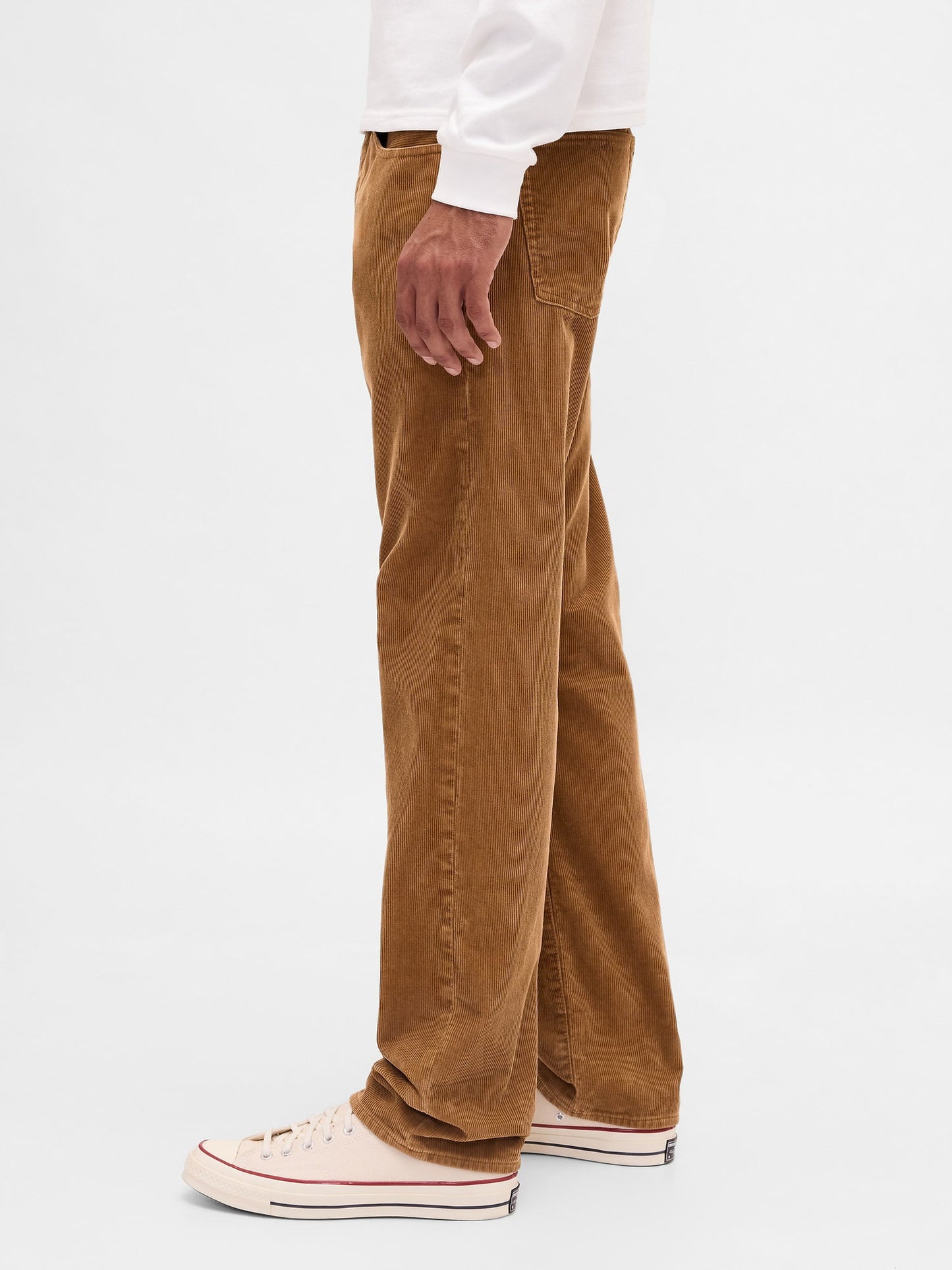 Açık Kahverengi Corduroy Relaxed Straight Pantolon