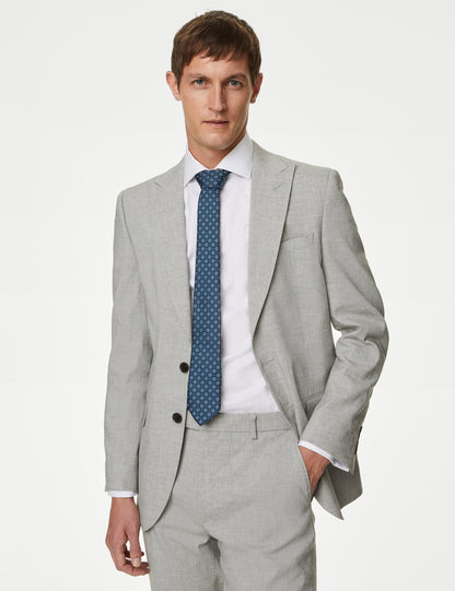 Tailored Fit Klasik Keten Ceket