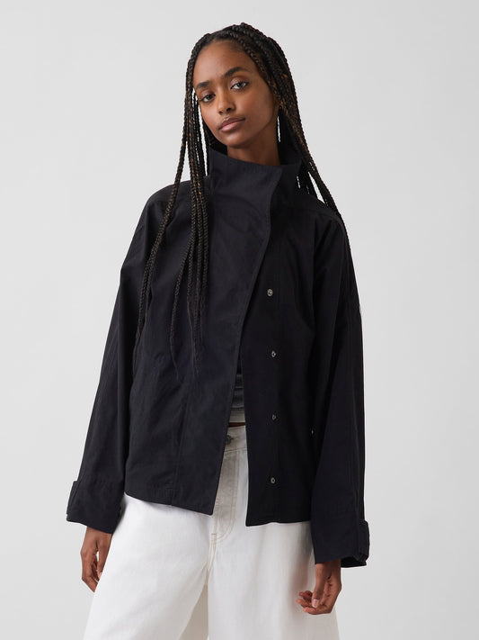 Siyah Poplin Oversized Anorak Ceket