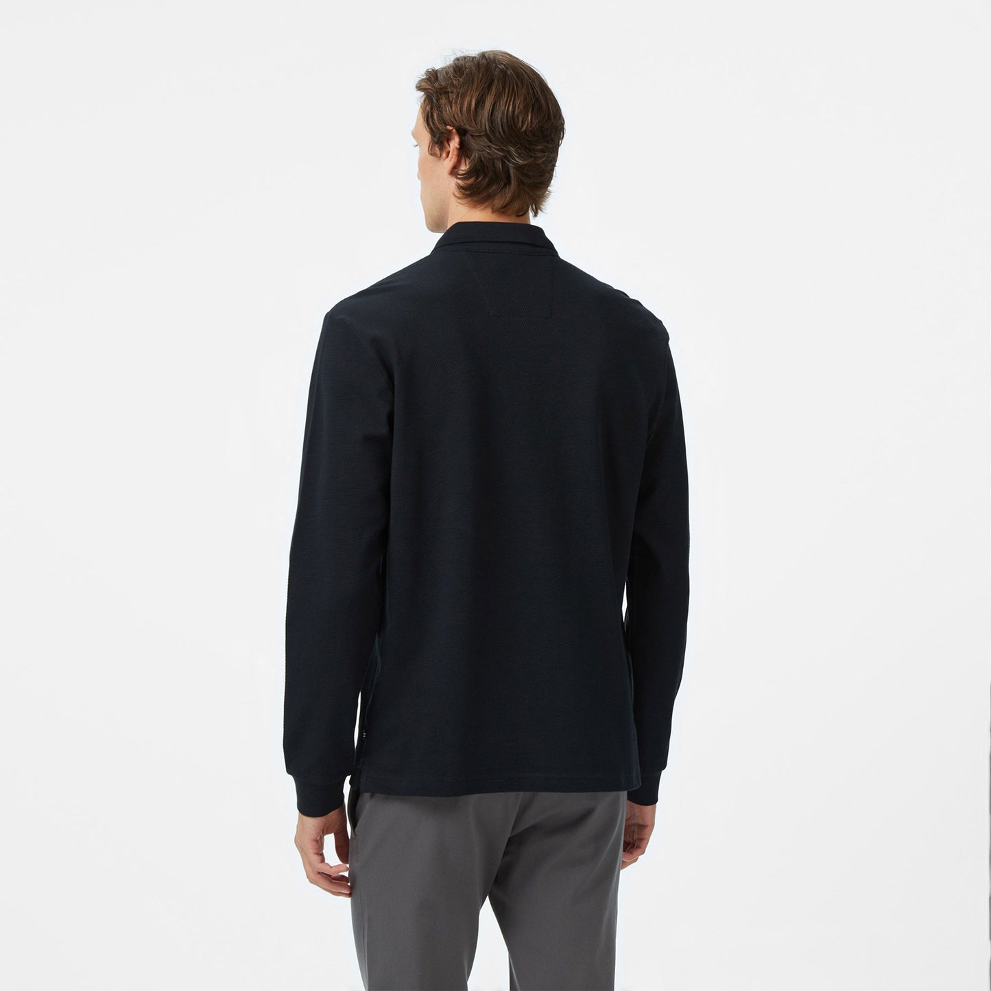 Nautica Erkek Siyah Classic Fit Uzun Kollu Polo Yaka T-shirt