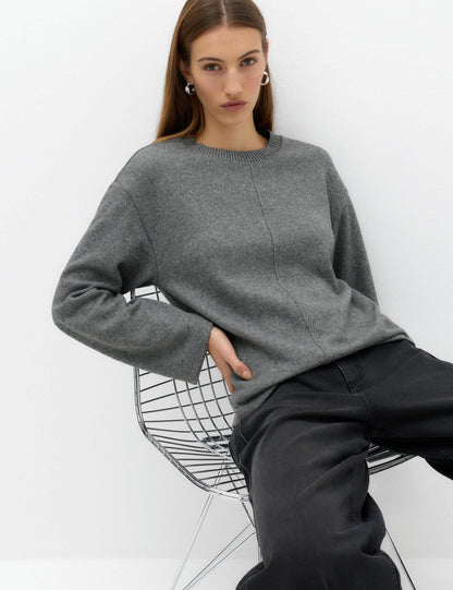 Dokulu Bisiklet Yaka Sweatshirt