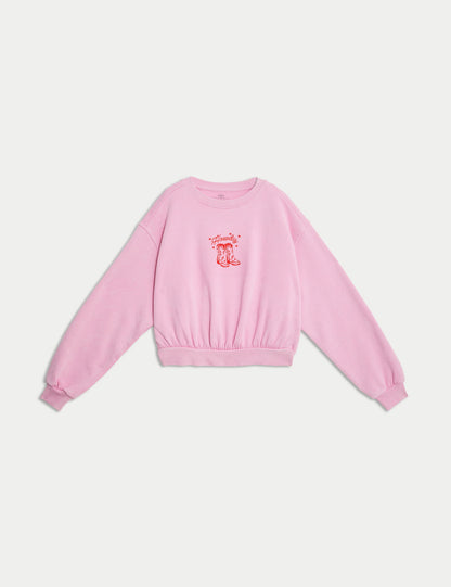 Slogan Desenli Sweatshirt (6-16 Yaş)